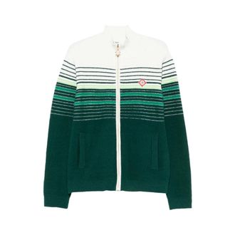 Casablanca High-Neck Zip Jumper - male - Casablanca - Cardigans - Green - XL - Knitwear