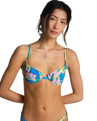 Billabong B&uuml;gel-Bikini-Top BILLABONG Sol Searcher Leah, Damen, Gr. XL, Cup B, agua flores, Obermaterial: 86% Recycled Polyamid, 14% Elasthan;, Bikini-Oberteile 