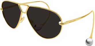 Bottega Veneta BV1437S 001 Womens Sunglasses Gold Size 64