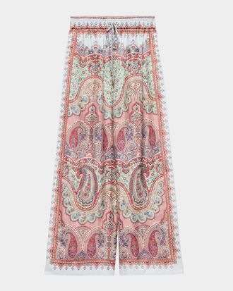 Zimmermann Fairlight Relaxed Paisley Silk Pants