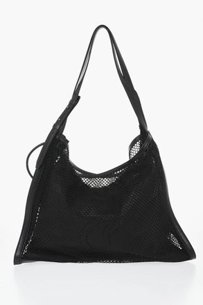 Christian Louboutin Borsa a Spalla in Tessuto Traforato con Finiture in Pelle Christian Louboutin