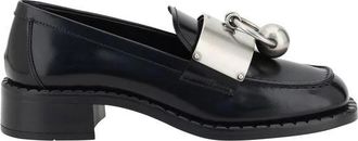 Prada Leren Loafers met Blokhak - Dames - Pumps - Zwart - 38 EU - Leer - Schoenen