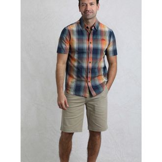 Weird Fish Judd Short Sleeve Check Shirt in Ensign Blue at Nordstrom, Size Xxx-Large