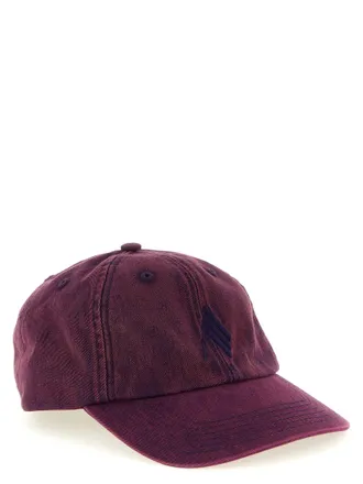 The Attico Logo-Embroidered Canvas Baseball Cap - Burgundy