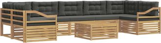 vidaXL Conjunto De Sof&aacute;s De Exterior 8 Uds. Blanco Y Antracita Vidaxl