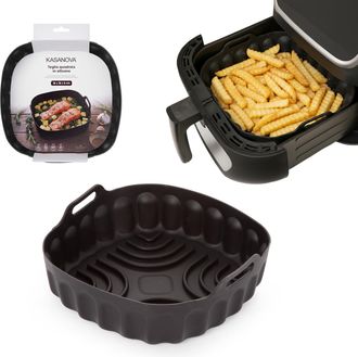 KASANOVA Teglia 18x18 cm silicone per friggitrice ad aria nera