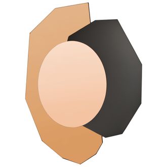 Beliani Beliani - Espejo De Pared Moderno Forma Irregular Y Redondeada Con Ganchos Vidrio Y Mdf Rosa Dorado Troyon