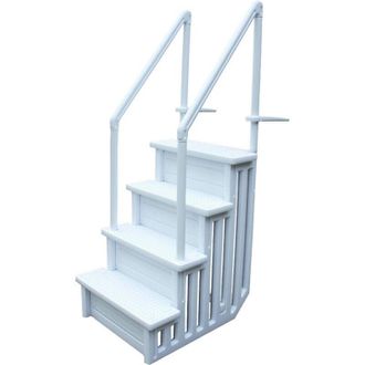 Habitat et Jardin Escalera Regulable Para Piscina Habitat Et Jardin Blanco De 122 A 137 Cm