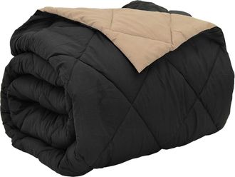 vidaXL Edred&oacute;n De Todo El A&ntilde;o Negro Y Tono Arena 200 X 200 Cm Vidaxl