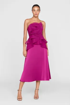 Theia Victoria Draped Rose Cocktail in Sangria at Nordstrom, Size 16