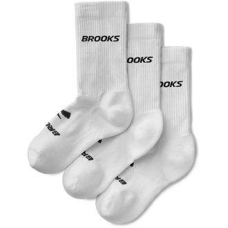 Brooks Run-In Crew Socks - 3 Pairs White XL