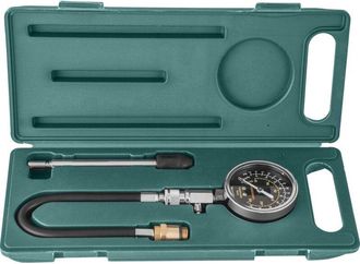 OEM Man&oacute;metro De Compresi&oacute;n De Gasolina Jonnesway Ar020017, Rango 0-300 Psi, 21 Bar, Punta R&iacute;gida 150 Mm Y Flexible 325 Mm, Con V&aacute;lvula Schr&ouml;der Para Moto