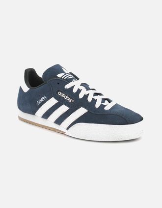 adidas Originals Mens Adidas Originals Mens Trainers Samba Super Suede Leather Lace Up navy white UK S - Blue - Size: 10.5