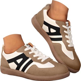 Generic Barefoot Shoes for Women Wide Casual Lace Up Retro Fashion Sneakers Low Top Trendy Flats Trainers Walking Breathable Shoes with Arch Support Minimalis