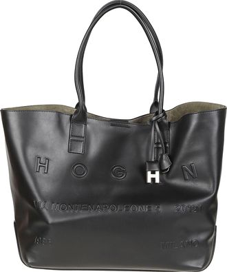 Hogan Address Medium Shopping Calf Leather Tote Bag