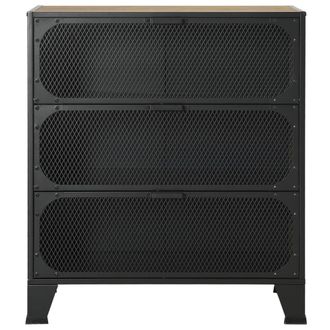 Berkfield Home Storage Cabinet Rustic Brown 72x36x82 cm Metal & MDF | Size: 72 x 36 x 82 cm