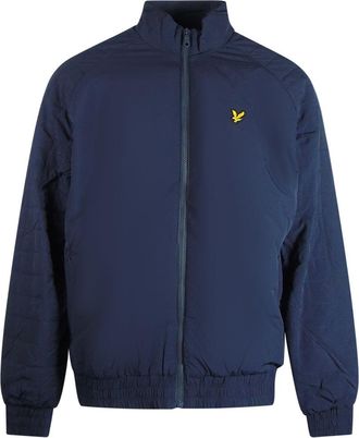 Lyle & Scott marineblauw jack met gewatteerde mouwen en volledige ritssluiting