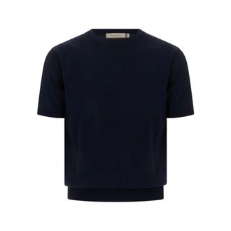 Canali T-Shirts, male, Blue, Size: 2XL Knitted T-shirt
