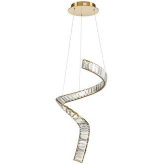 Maytoni Maytoni Krone Swirl L&aacute;mpara De Techo Colgante Moderna De Lat&oacute;n, 3000 K, 3300 Lm, Pantalla De Cristal