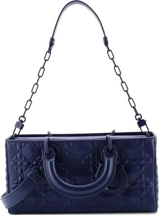 Dior Ultra Matte Lady D-Joy Bag Diamond Motif Cannage Calfskin Medium satchel - Blu