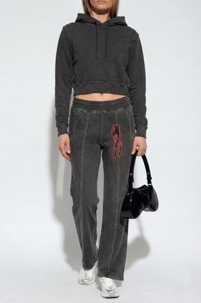 Diesel Short Hoodie F-SLIMMY-HOOD-S3, Womens, Grey