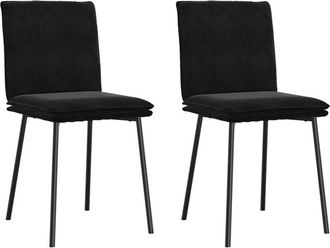 vidaXL Sillas de comedor 2 unidades terciopelo negro Vidaxl