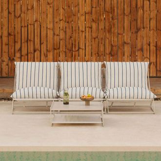 Sklum Sklum - Conjunto De Jard&iacute;n Con Sof&aacute; Modular De 3 Piezas Y Mesa Auxiliar Convertible Amaro