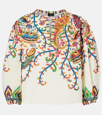 Etro Paisley printed cotton top