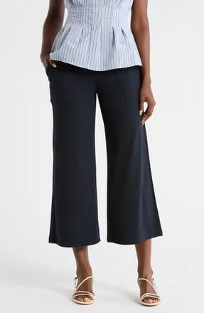 Max Studio Crop Wide Leg Pants in Navy-Navy at Nordstrom Rack, Size Medium