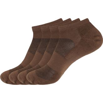 BambooMN Men and Womens Rayon from Bamboo Low Cut Ankle Socks for Sports, Work and Everyday Wear - 4 Pairs - Unisex Sizing, 07 Brown, Medium