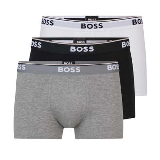HUGO BOSS Heren Bodywear Logo Boxershorts (Set van 3) (Zwart/Wit/Grijs)