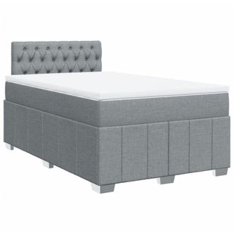 vidaXL Vidaxl - Cama Box Spring Con Colch&oacute;n Tela Gris Claro 120x190 Cm