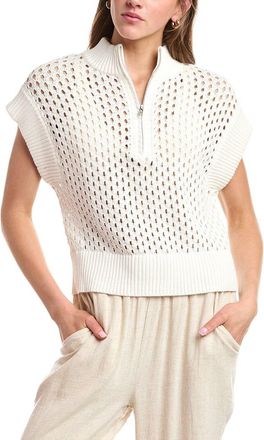 Vintage Havana Open Knit 1/4-Zip Pullover