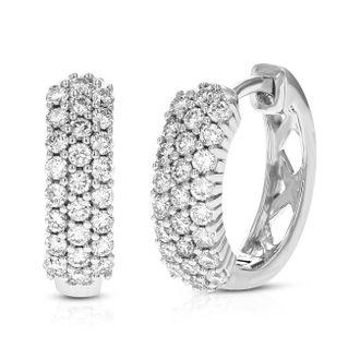 Vir Jewels 1/2 cttw Lab Grown Diamond Hoops Earrings in Sterling Silver With Hidden Post For Women