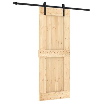 vidaXL Puerta Corredera Natural Y Negro 80 X 210 Cm Vidaxl