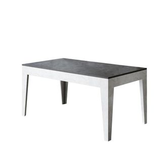 Itamoby Mesa extensible 90x160/220 cm efecto madera gris y blanco espatulado