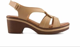 Andrea Womens Sling-Back Platform In Brown
