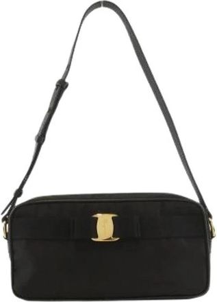 Ferragamo Pre-owned Nylon Shoulder Bag - Dames - Vintage Handtas - Zwart - ONE Size - Nylon - Vintage