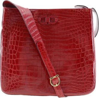 Ferragamo Tweedehands leren schoudertassen - Dames - Vintage Schoudertas - Rood - ONE Size - Leer - Vintage