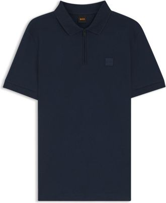 BOSS Stretch-cotton slim-fit polo shirt with logo patch