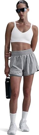 Nike Dri-FIT High-Waisted 3 2-in-1 Shorts Womens Shorts Smoke Grey/Heather/Reflective Silver : LG (US 12-14), Polyester/Spandex