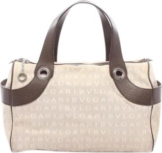 Bulgari Pre-owned Vintage Handbag - Dames - Vintage Handtas - Beige - ONE Size - Leer - Vintage