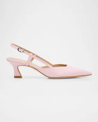 Stuart Weitzman 50mm Vinnie Leather Slingback Pumps