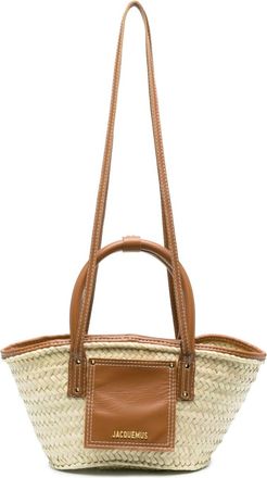 Jacquemus Le Petit Panier Soli tote bag - women - Calf Leather/Straw - OS - Neutrals