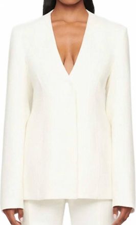 Clea Toledo V-Neck Blazer In Off White