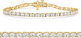 Pompeii3 4.5Ct Oval Cut Diamond Tennis Bracelet 7 14k Yellow Gold Lab Grown Size: 7