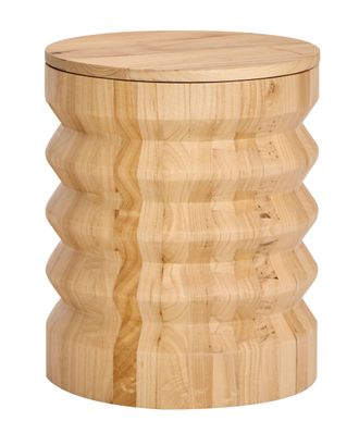 Nordlys Solid Wood Side Table with Storage in Brown