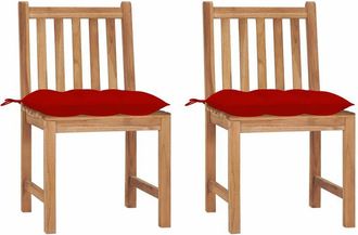 vidaXL Sillas De Jard&iacute;n 2 Uds Madera Maciza De Teca Con Cojines Vidaxl