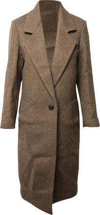 Joseph Joseph Pre-owned Womens Captain Giant Chevron Coat in Brown Wool - Size 2XS