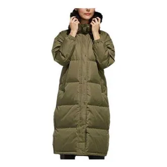 adidas (WMNS) adidas FUR Long Down Jackets Green EH3981